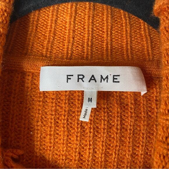 FRAME voluminous puff sleeve wool sweater cashmere long sleeve turtleneck medium - Picture 4 of 6